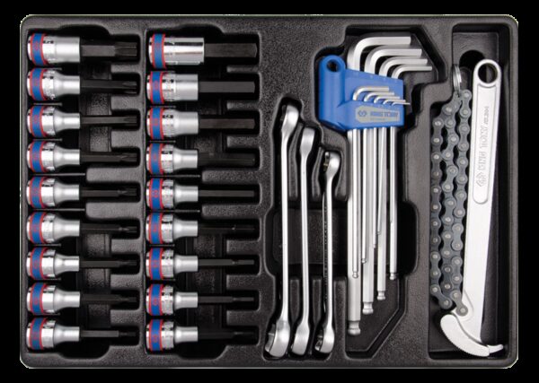 Termoformado de llaves y vasos con puntas TORX® y Hexagonales - 31 piezas