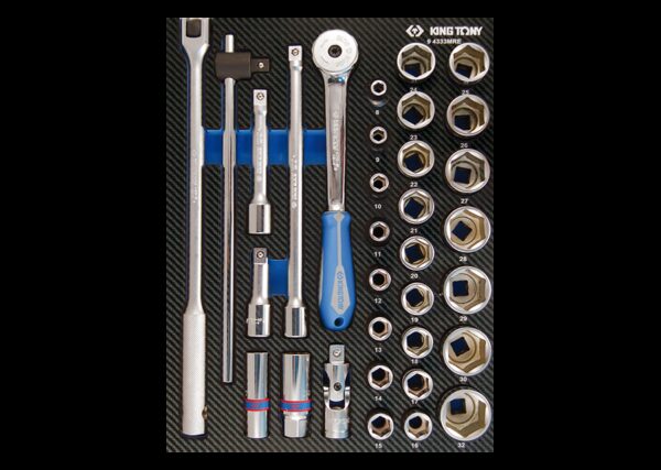 Bandeja EVAWAVE de vasos y accesorios 1/2" métricos - 33 piezas