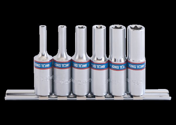 Juego de vasos 3/8" TORX® sobre raíl - 6 piezas