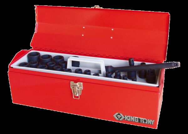 Caja de vasos de impacto 1/2" métricos y accesorios - 22 piezas