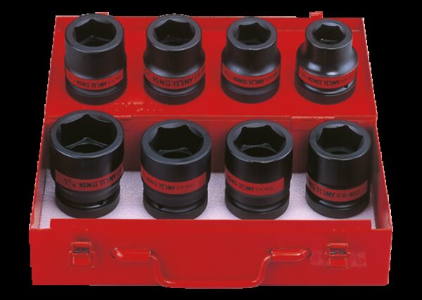 Caja de vasos de impacto 1" en pulgadas - 8 piezas