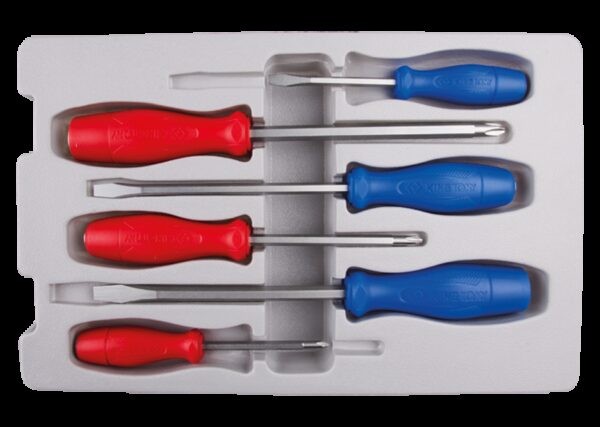 Juego de destornilladores "varilla pasante" ranurados y PHILLIPS® - mango PP - 6 piezas