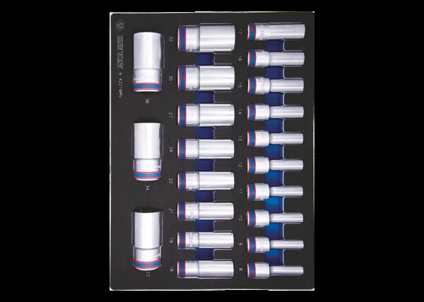 Bandeja EVAWAVE de vasos largos ½” métricos- 21 piezas